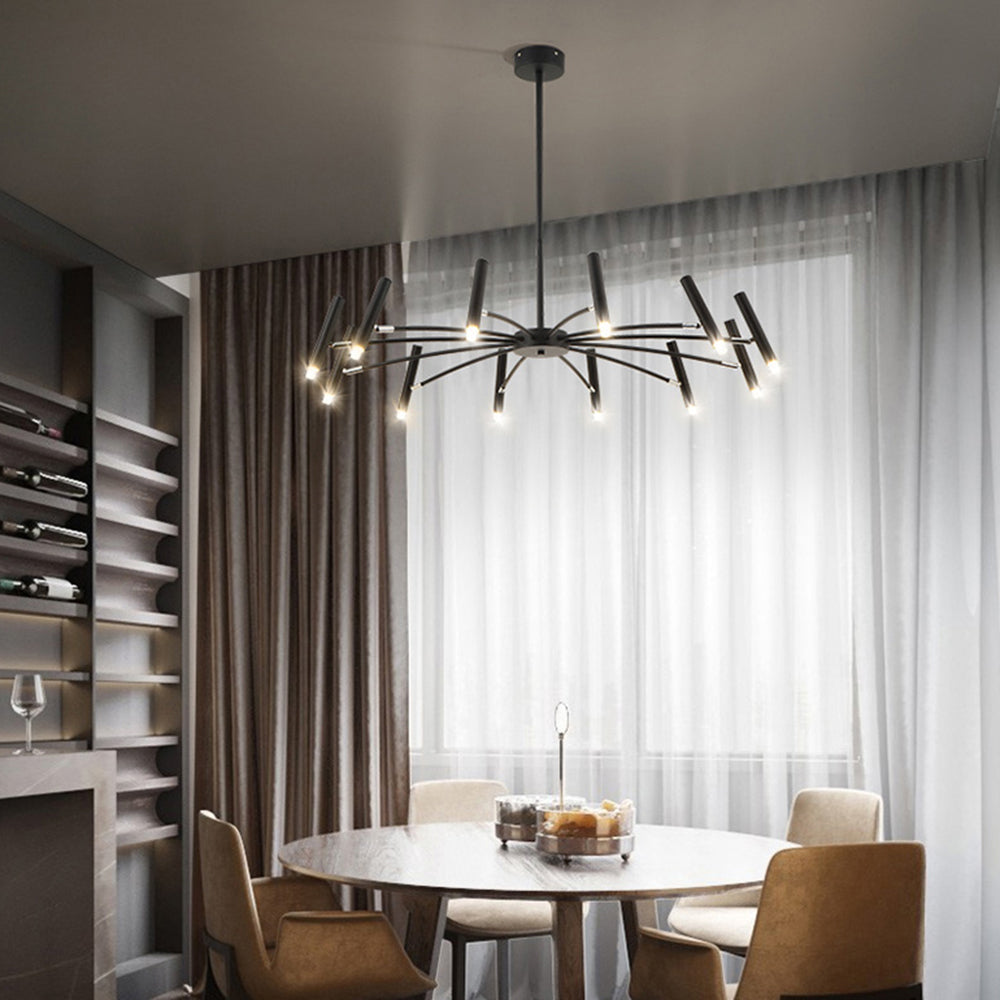 Pumapir Modern Blown Linear Metal Multi-heads Chandelier
