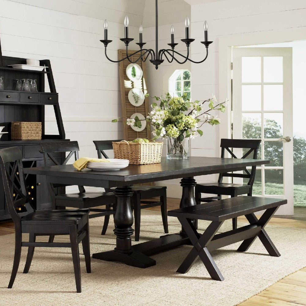 Nibutum Modern LED Chandelier Black Metal Bedroom Living Room