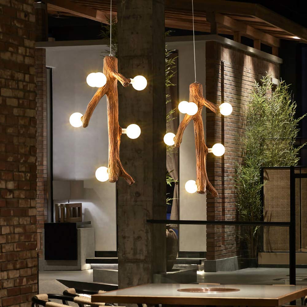 Comonar Nordic LED Chandelier Wood Living Dining Room Bedroom