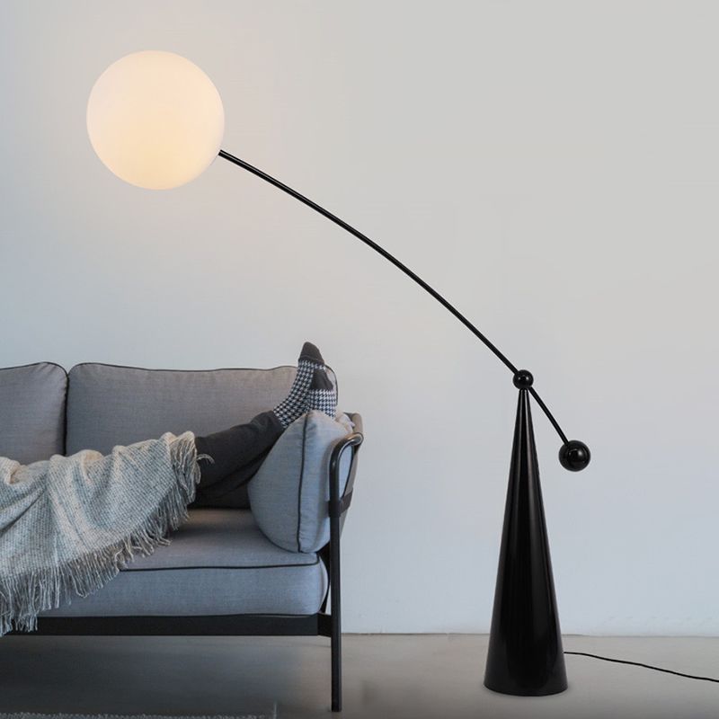 Paputat Floor Lamp Arc/Bubble Modern/Unique, Frosted Glass, White, Bedroom