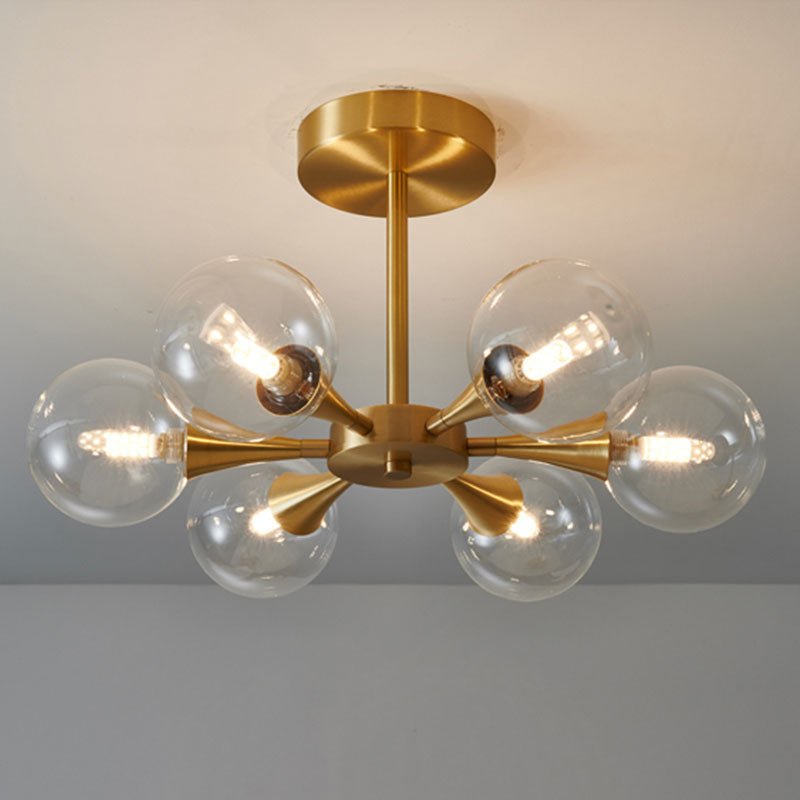 Zatutek Contemporary Flush Mount Ceiling Light, Glass Bubble