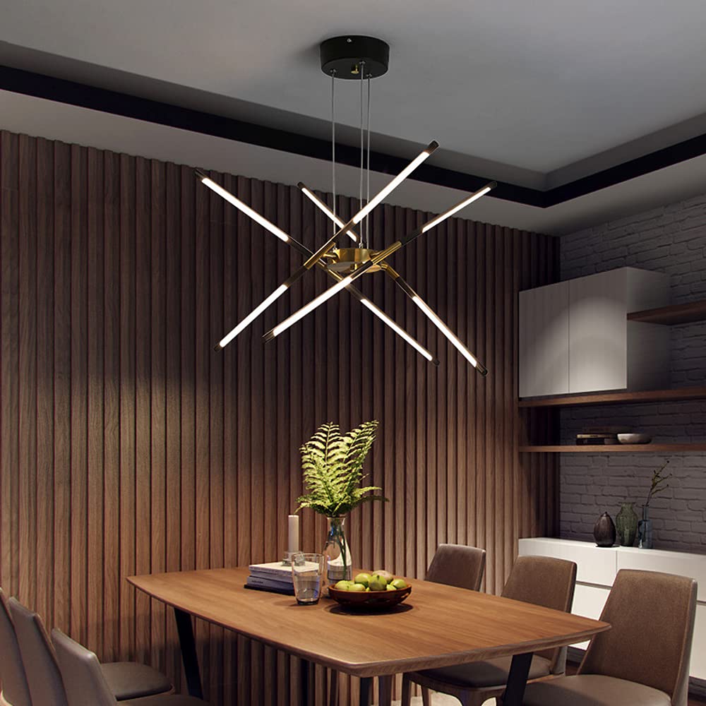 Fonekul Pendant Light, Black/Gold, 6/8/10/12 Heads