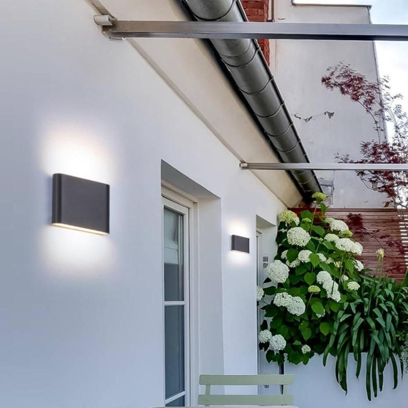 Orix Modern Rectagulart Waterproof Outdoor Wall Lamp, Black/White-Neutral Decor