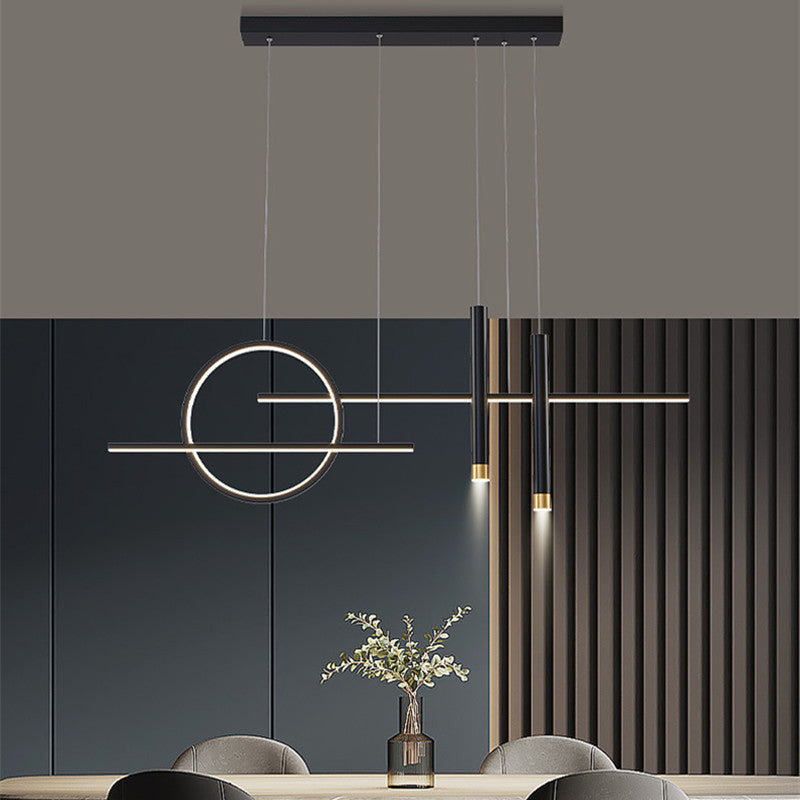 Madobus Minimalism Led Pendant Light, Irregular Ring, Black/Glod