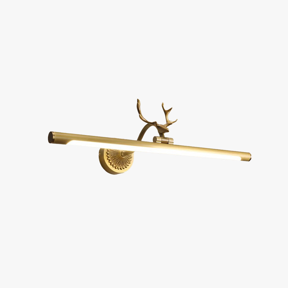 Niragas Modern Staghorn Shaped Vanity Mirror Front Wall Lamp, Black/Brass