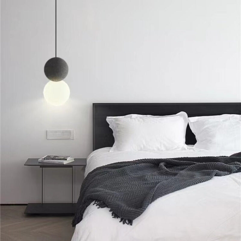 Jakuvom Modern LED Pendant Light Black Metal Bedroom Living Room