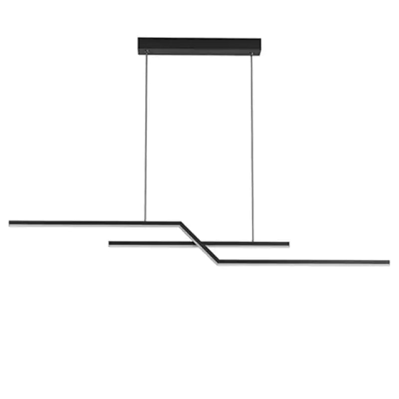 Valiner Parallel Fold Linear Pendant Light, Black/Gold, Living Room
