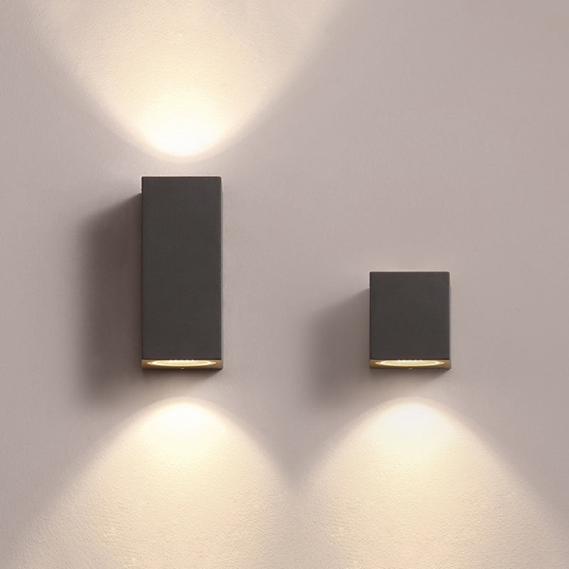 Koraq Minimalist Square Outdoor Wall Lamp, Black-Neutral Decor