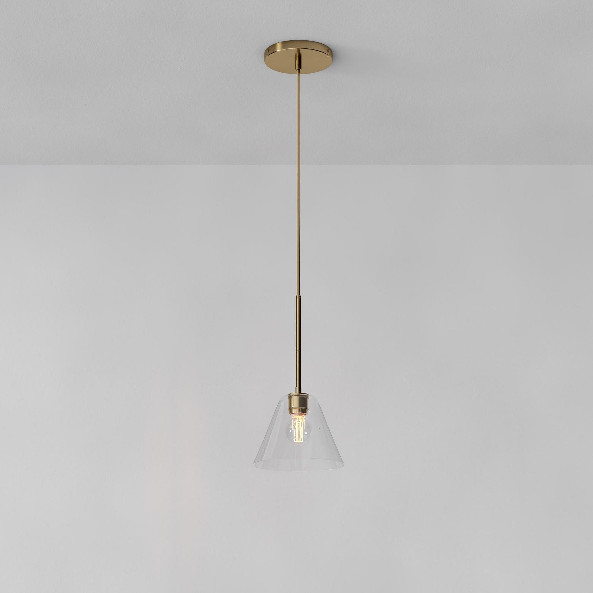 Cone Milk Clear Glass Cone Pendant Light for Kitchen