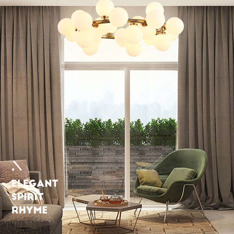 Cogamom Bass Glass Bubble Golden Chandelier