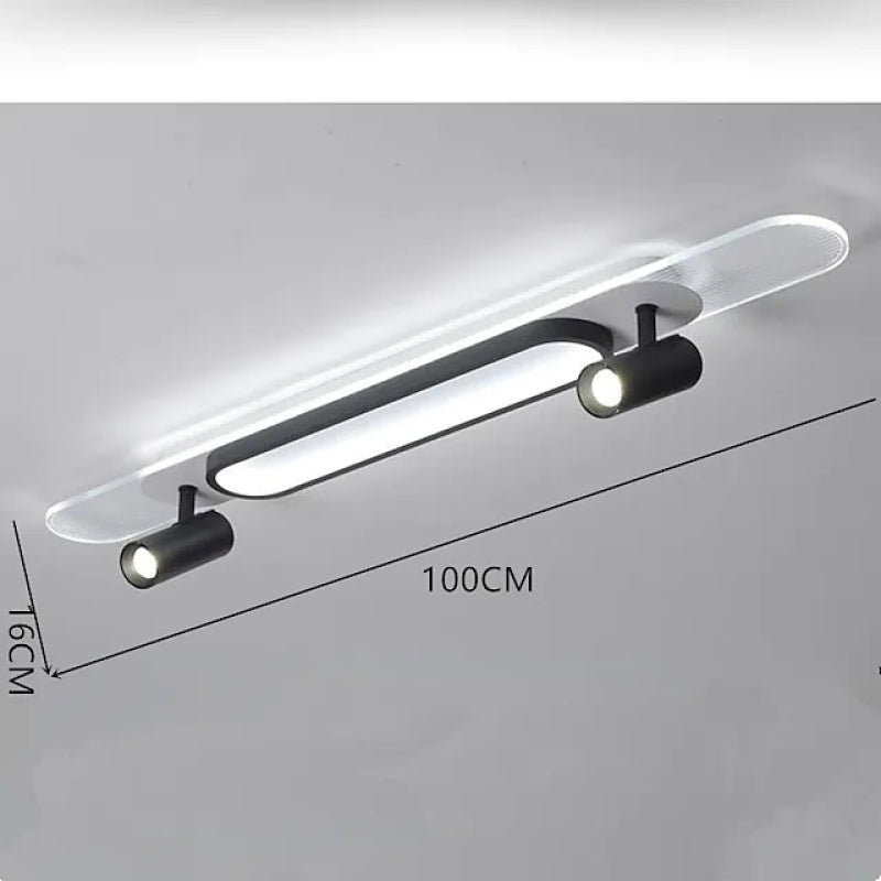 Lugatom Modern Rectangular LED Metal/ Ceiling Light, Black/White