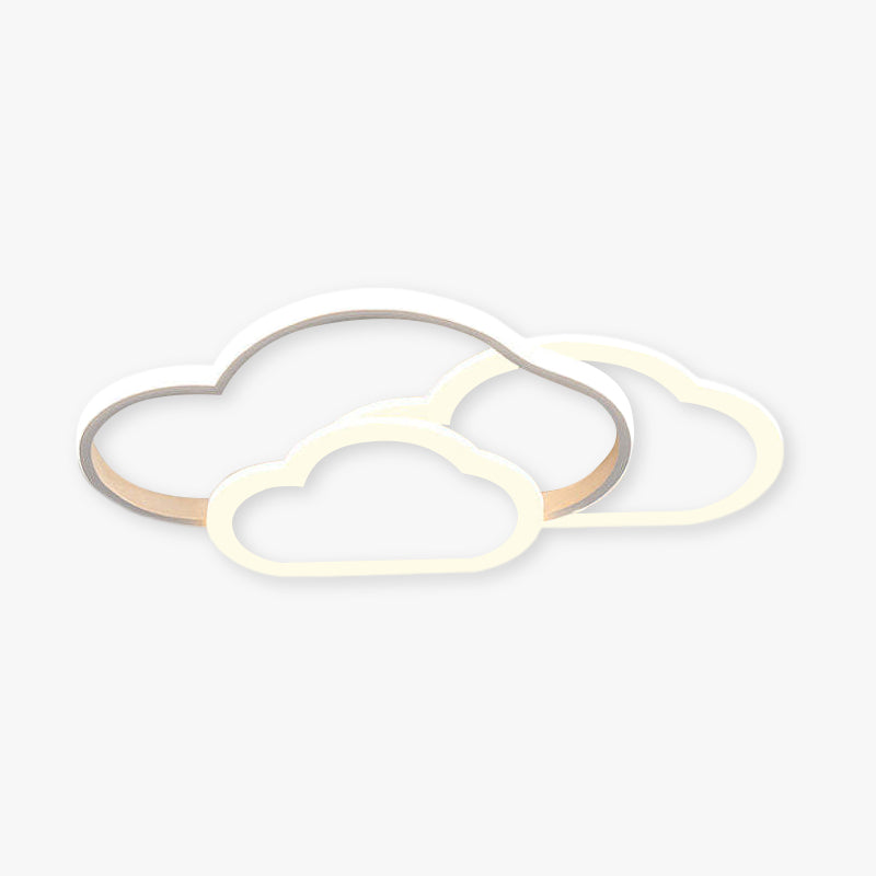 Waredok Modern Ceiling Light Hollow, Cloud Shape, White/Pink