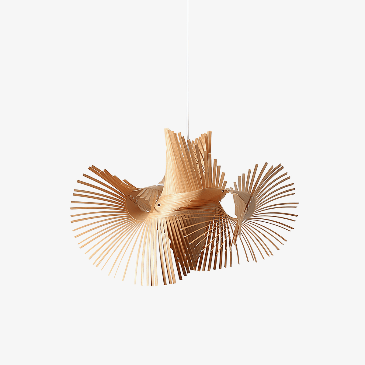 Avian Flair Wooden Pendant Lamp