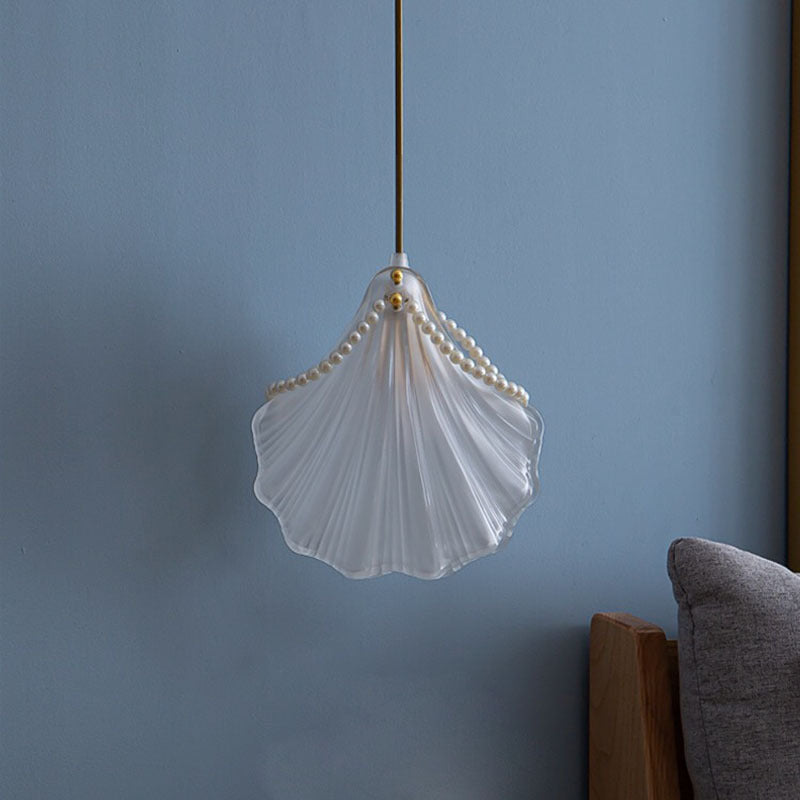 Hurapik Art Deco Pearl Shell Metal/ Pendant Light, White