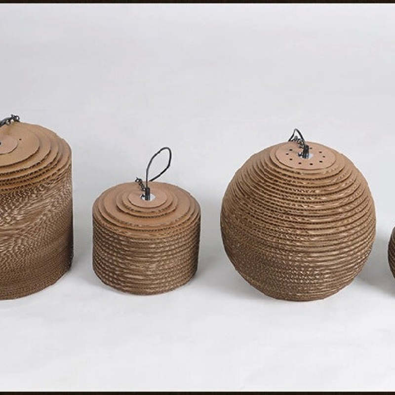 Cekitod Pastoral Silkworm Rustic Paper Pendant Light