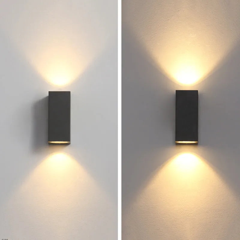 Koraq Minimalist Square Outdoor Wall Lamp, Black-Neutral Decor