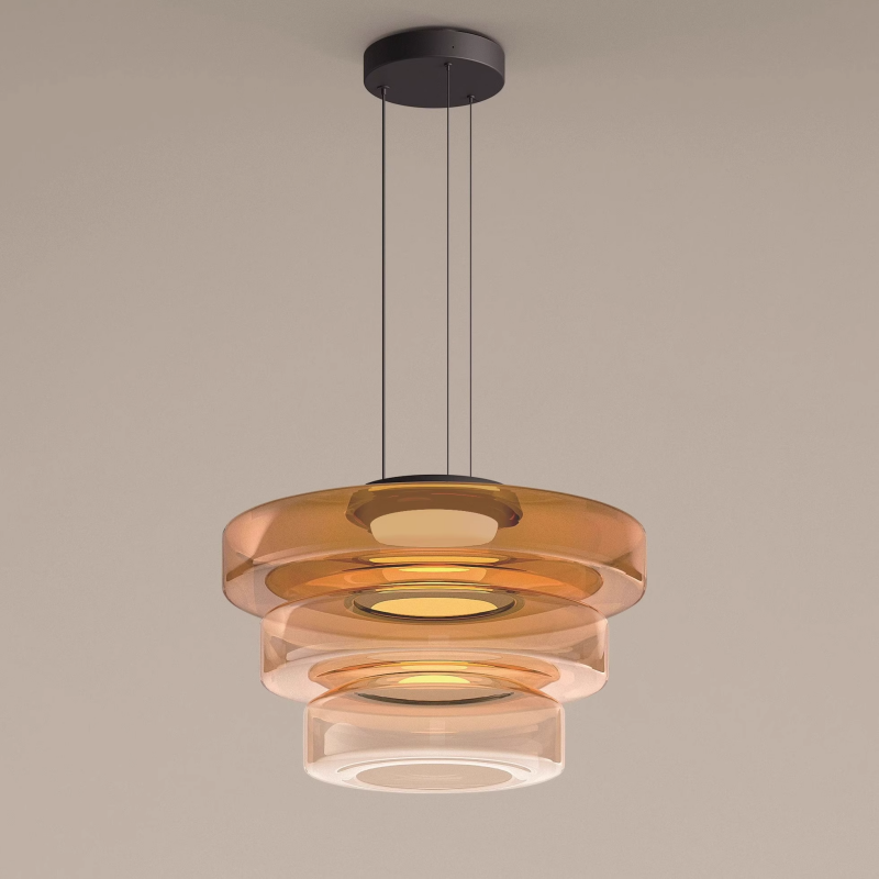 Vemoget Glass Pendant Light Multi-tiered Structure