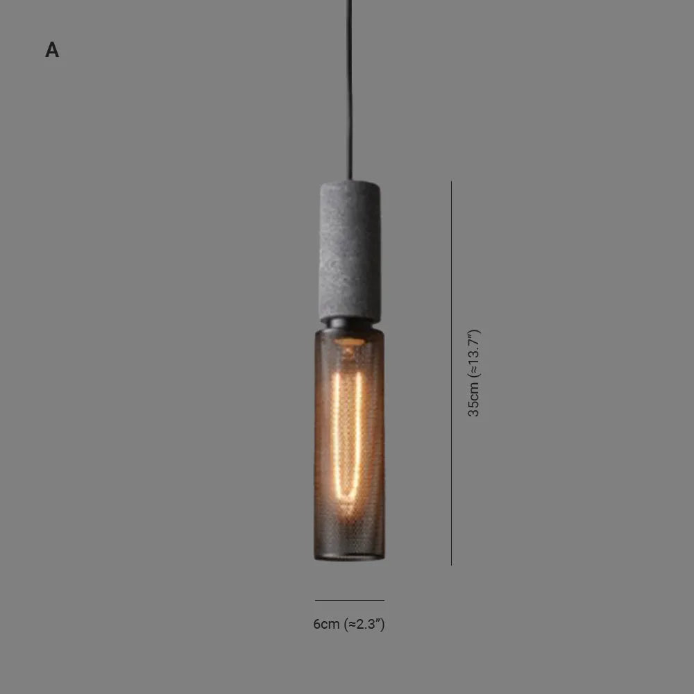Vireth Pendant Light Industrial Cylindrical Cement/-Neutral Decor