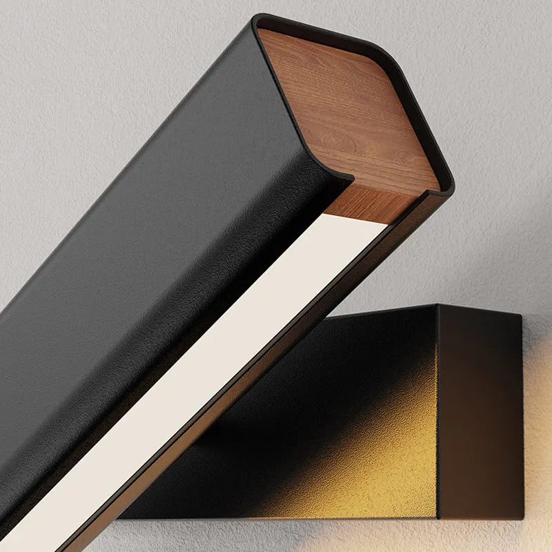 Heri Modern Rectangles Rotatable Wall Lamp, Black/White-Neutral Decor