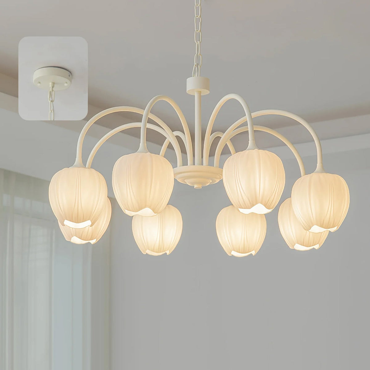 Eiraine Chandelier Tulip Matcha Glass
