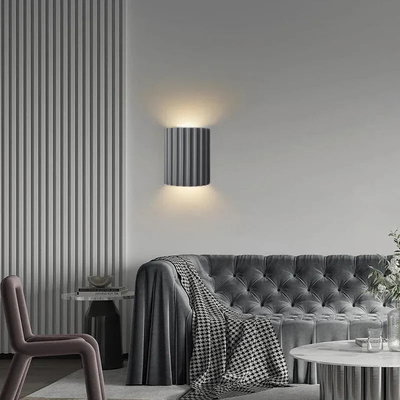 Orvian Wall Lamp Semi-cylindrical Resin-Neutral Decor