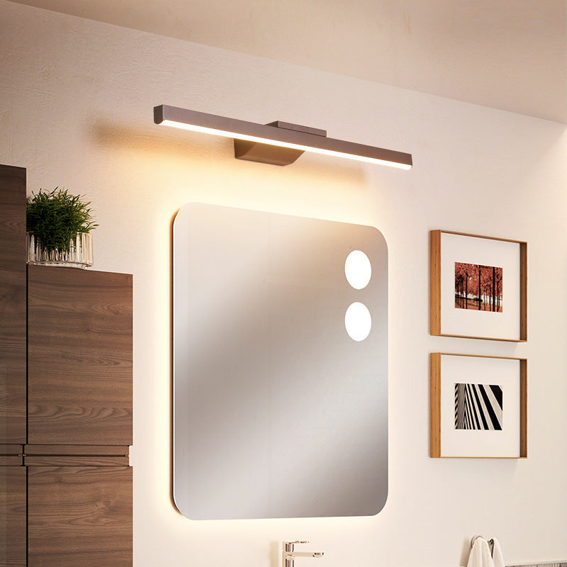 Fevibus Modern Linear Metal Wall Lamp Mirror Front, Coffee
