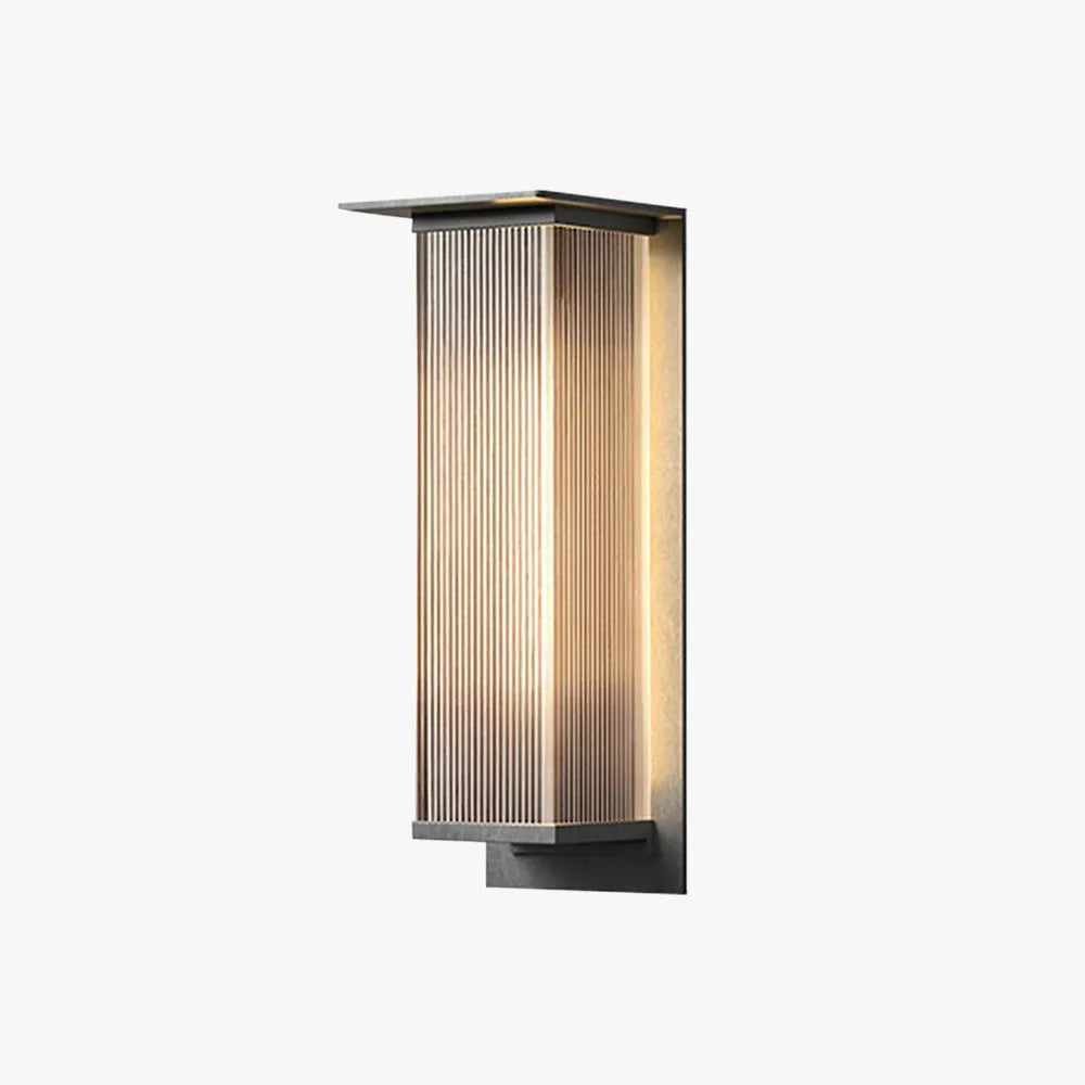 Zevotar Modern Rectangular Metal Outdoor Wall Lamp, Black