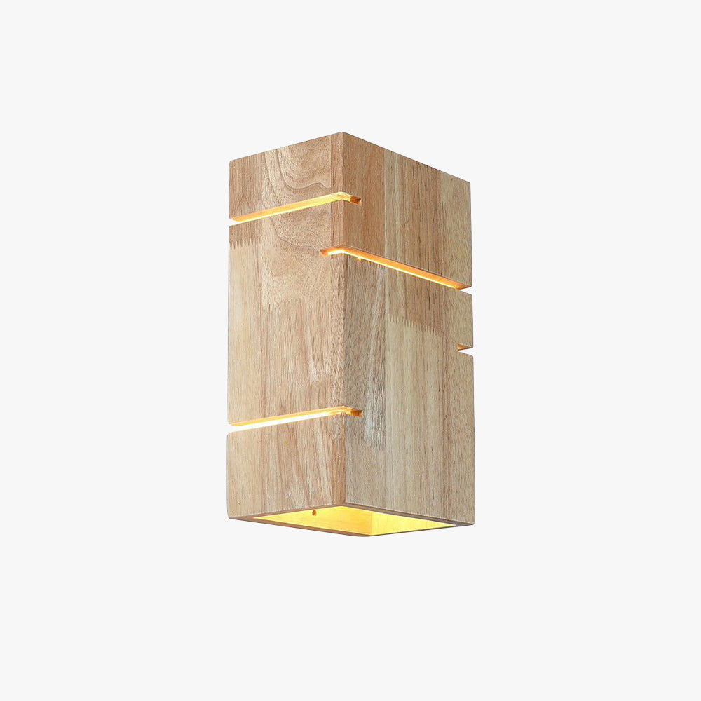 Vitikot Wall Lamp Rectangular Minimalist, Mounted Bedside, Wood, Bedroom