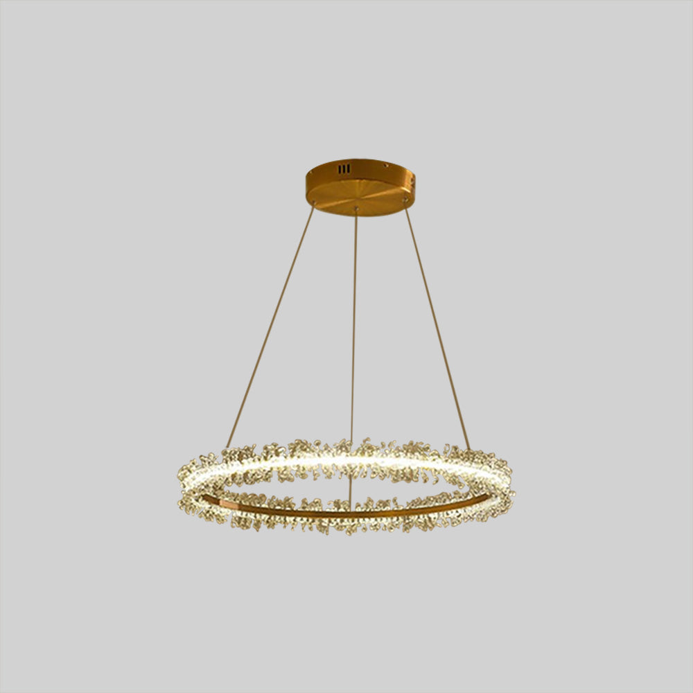 Lomepoda Luxury Circular Crystal Tassel Pendant Light