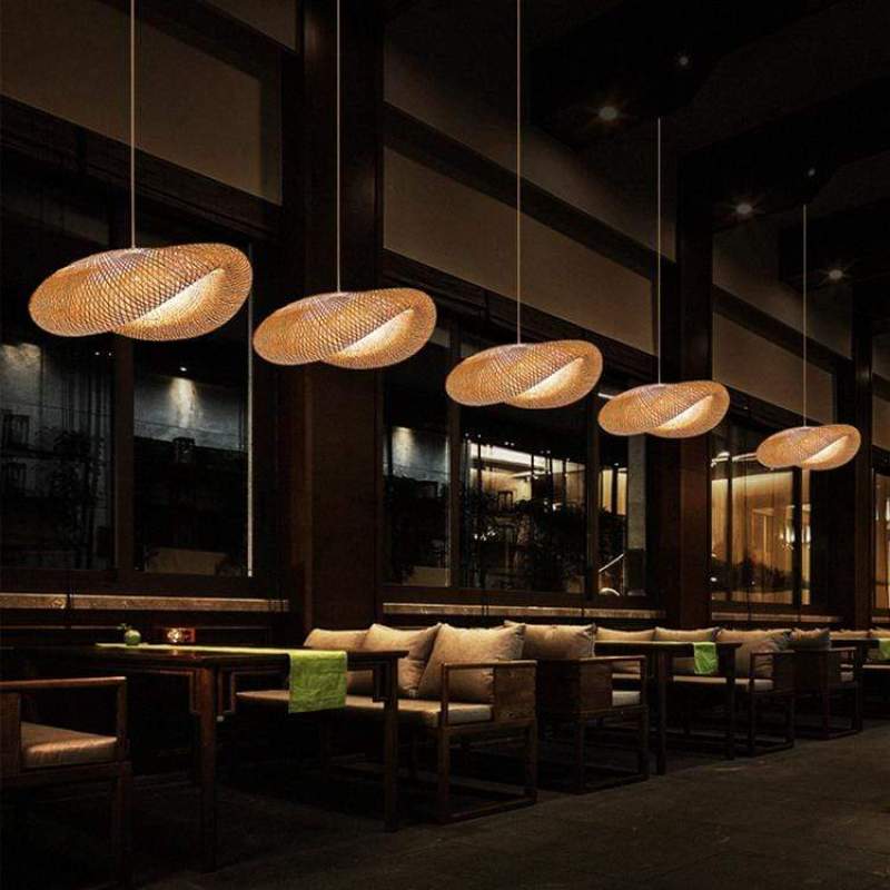 Veltrix Pendant Light Natural Kitchen Island Bamboo-Neutral Decor
