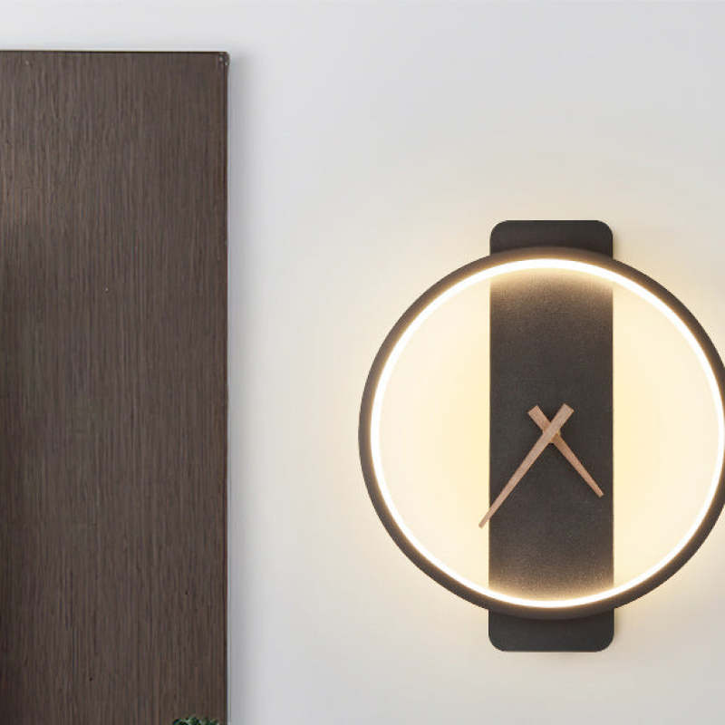 Cukiper Cukiper Square Clock Metal & Wall Lamp, Gold