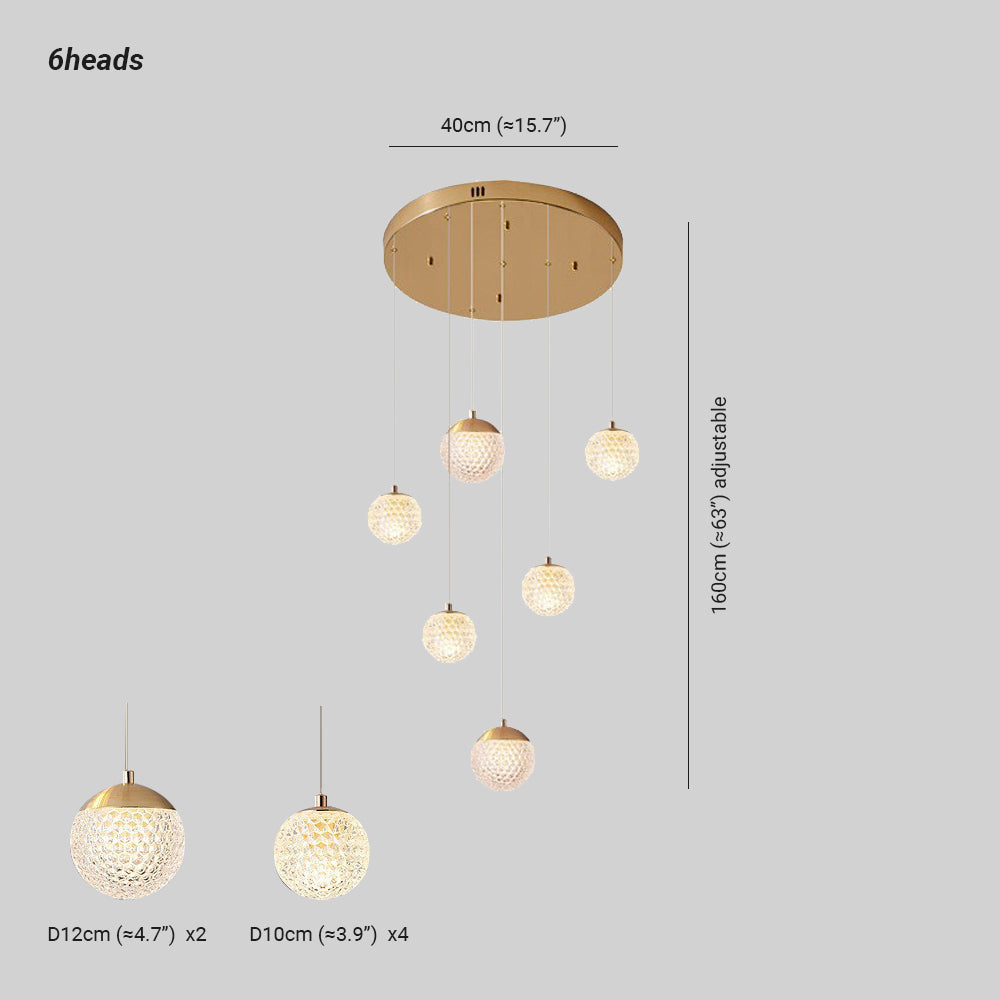 Cikakot Multi Staircase Modern Art Deco Pendant Light, Gold