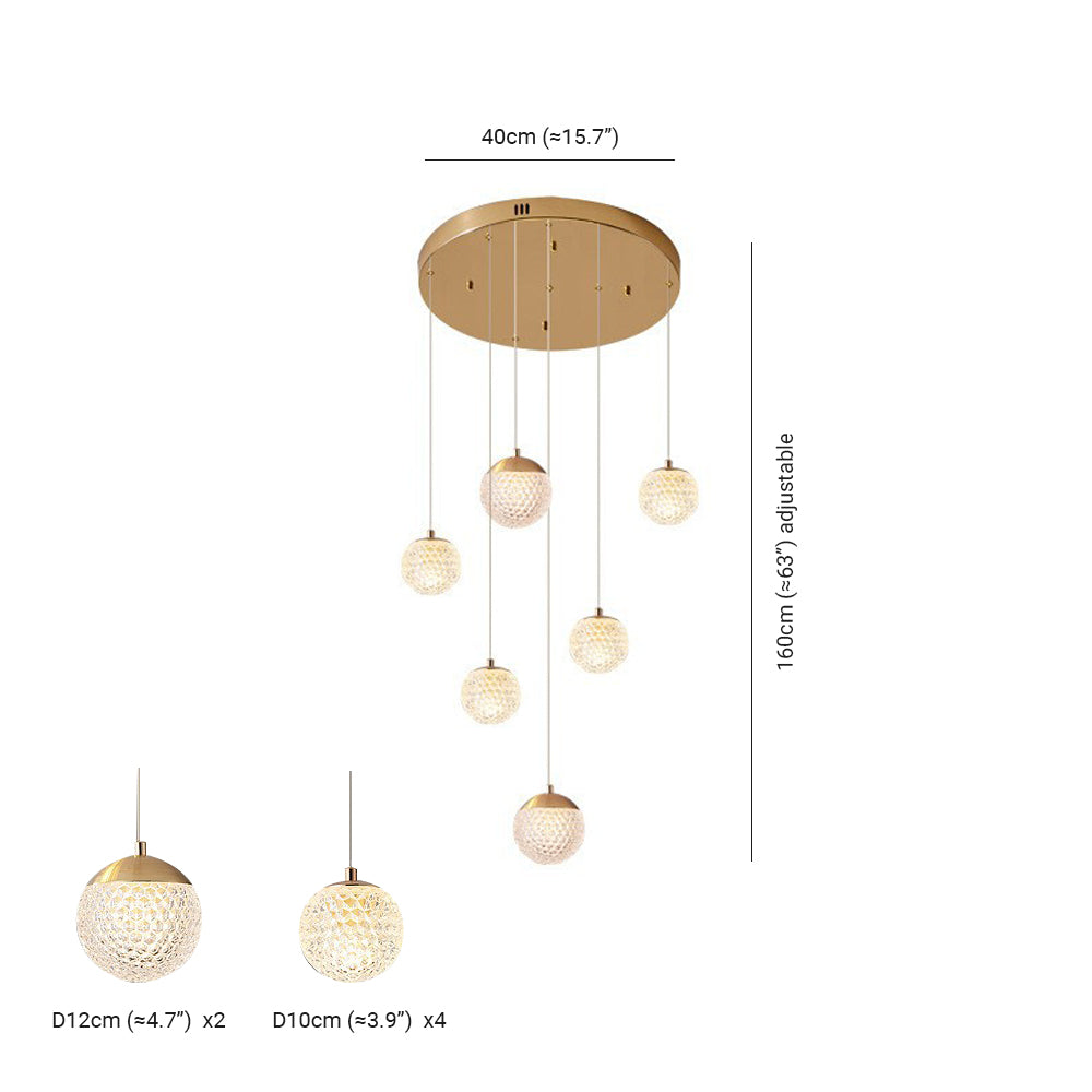 Cikakot Multi Staircase Modern Art Deco Pendant Light, Gold