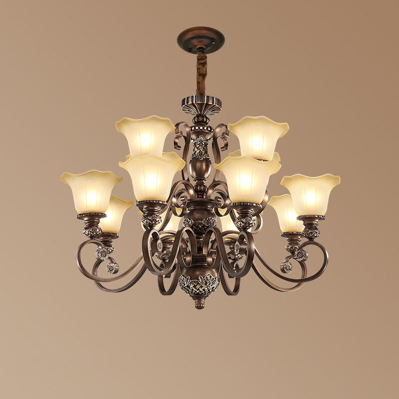 Nevitore Retro Flower Pendant Light Metal Glass Living Room Bedroom