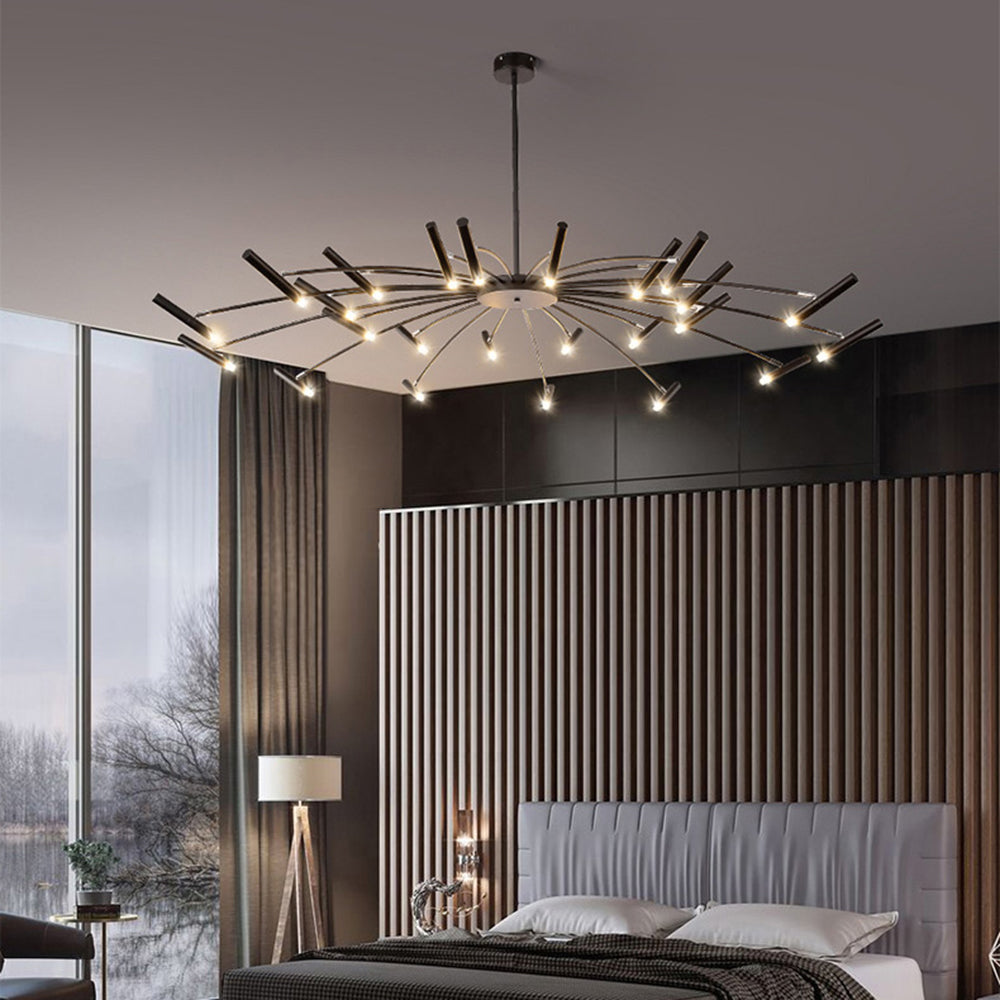 Pumapir Modern Blown Linear Metal Multi-heads Chandelier