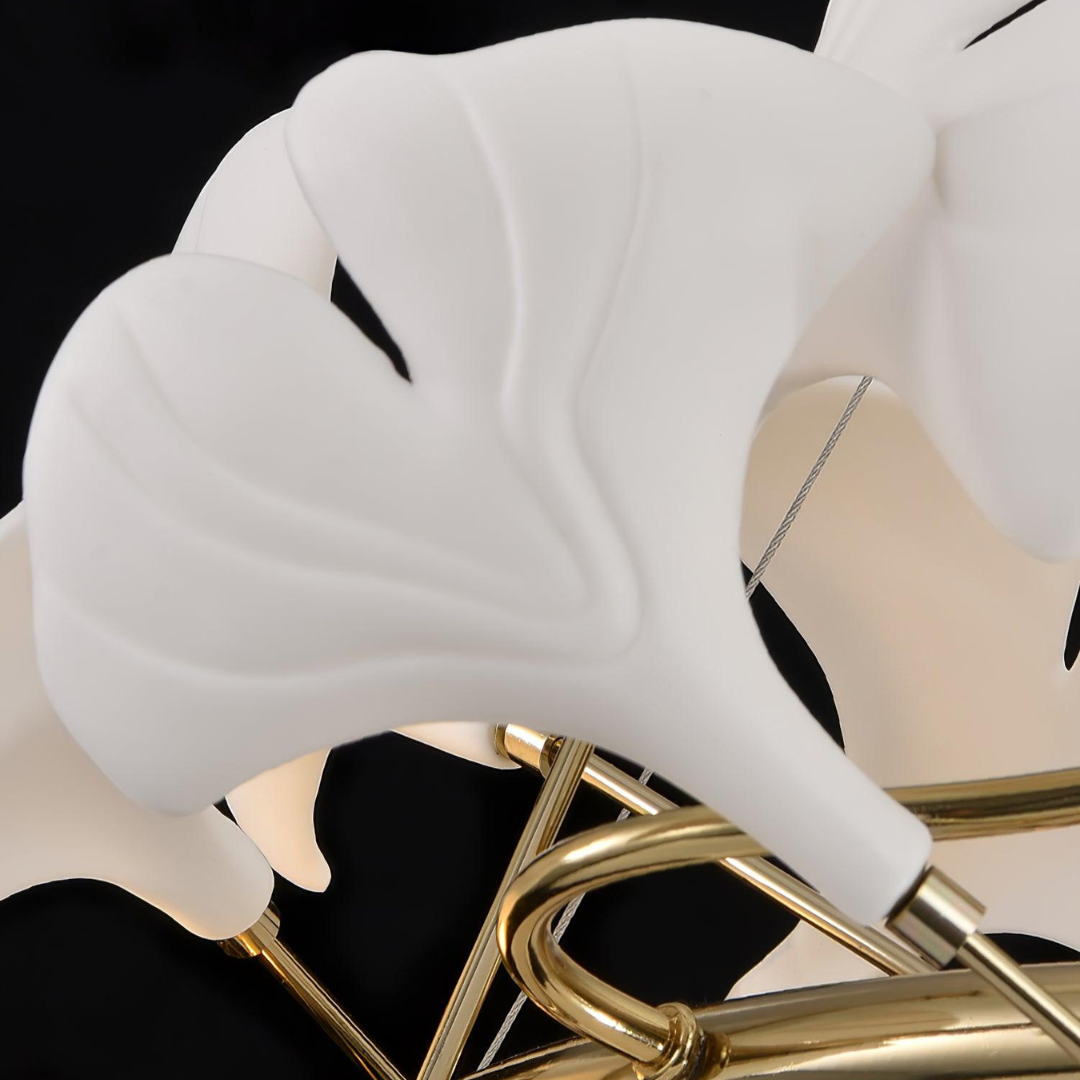 Hobisud Modern Gold Staircase Chandelier, Metal & Ceramic