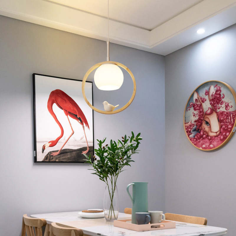Tudamun Wood Bird Aisle Pendant Light Porch Light