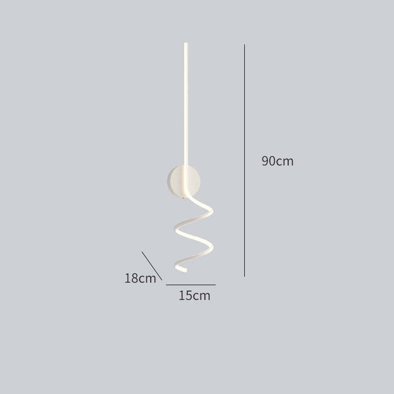 Kipenan Modern LED Art Interior Wall Light Spiral, Black & White
