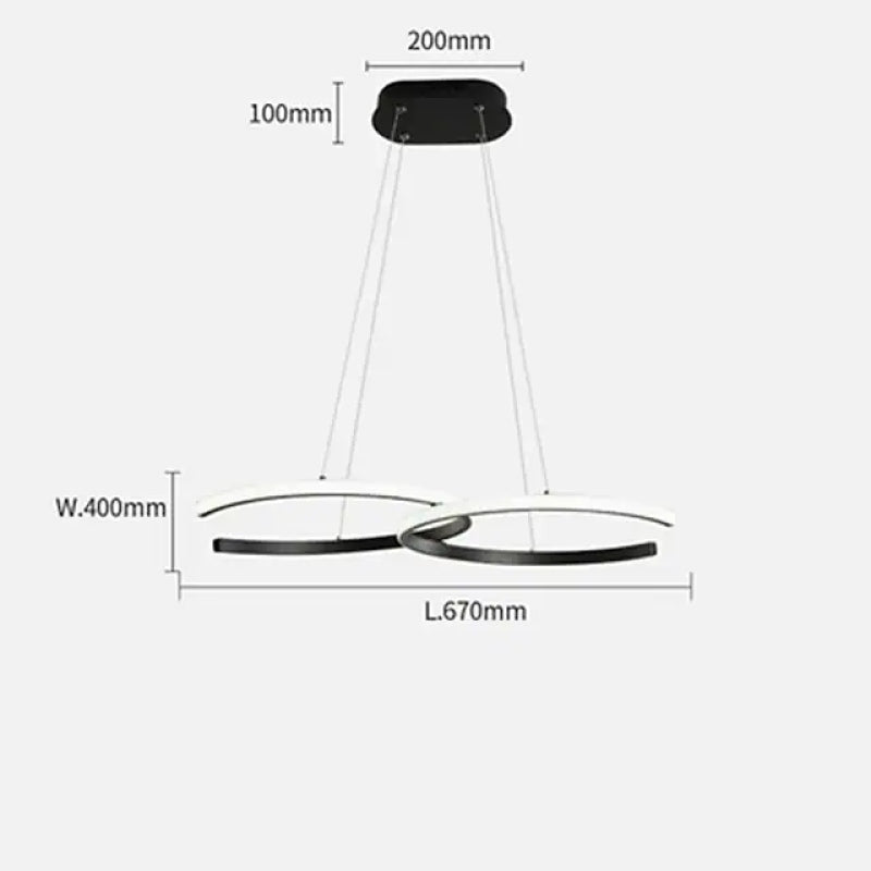 Hitosem Modern Minimalist Pendant Light, Double-C