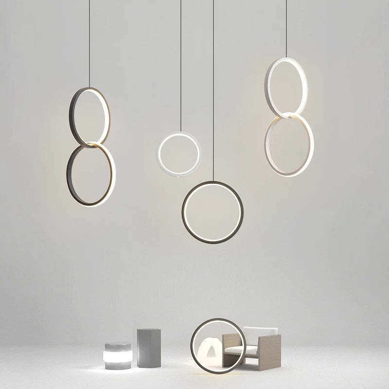 Kori Modern LED Pendant Light Black/White Living Room-Neutral Decor
