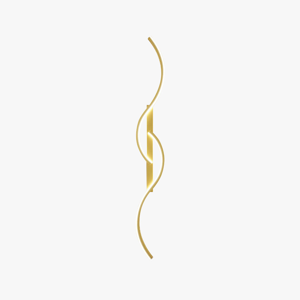 Vireth Modern Linear Wave Bedroom Wall Lamp, Black/Gold-Neutral Decor