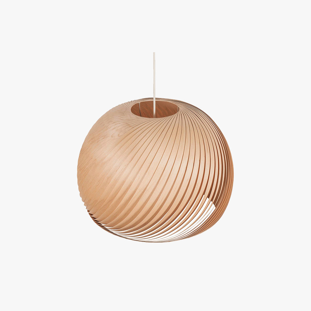 Hutomod Farmhouse Semi Metal Pendant Light, Brown/Wood