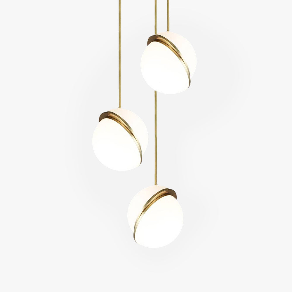 Duteder Simple Pendant Light, Gold & White