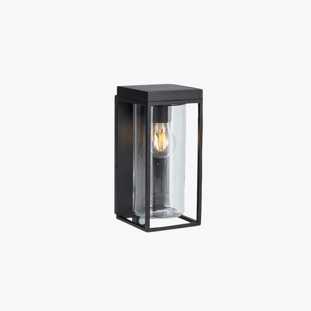 Fudidok Modern Rectangular Solar Waterproof Glass Outdoor Wall Lamp