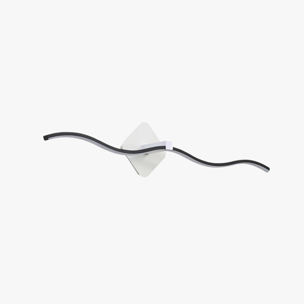 Begilal Minimalist Wave Linear Metal Wall Lamp, Black/White