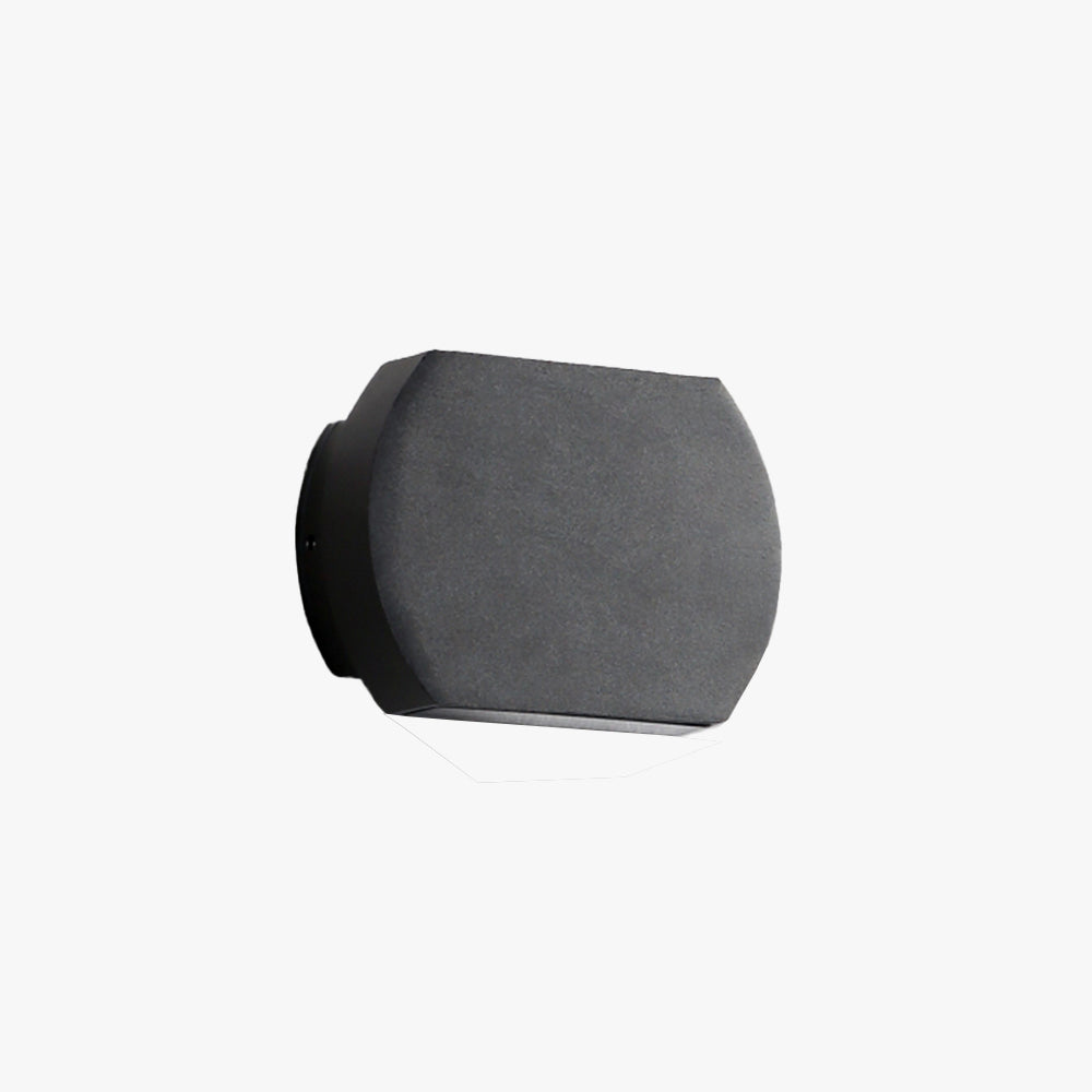 Detamat Minimalist Geometric Metal Outdoor Wall Lamp, Black/Grey