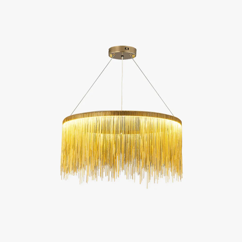 Potenor Tassel Chain Art Deco Pendant Light Silver/Gold Living Room/Hall