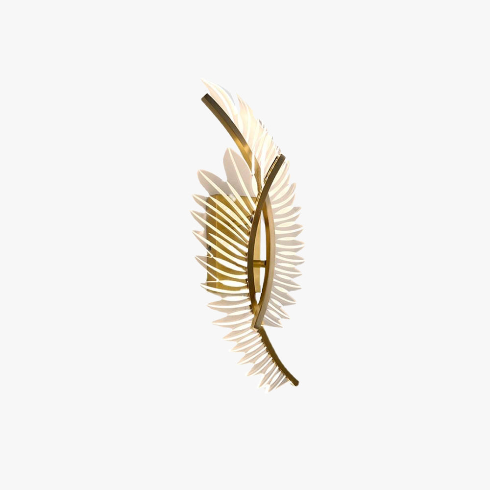 Werekun Modern Gold Feather Wall Lamp, 3 Style