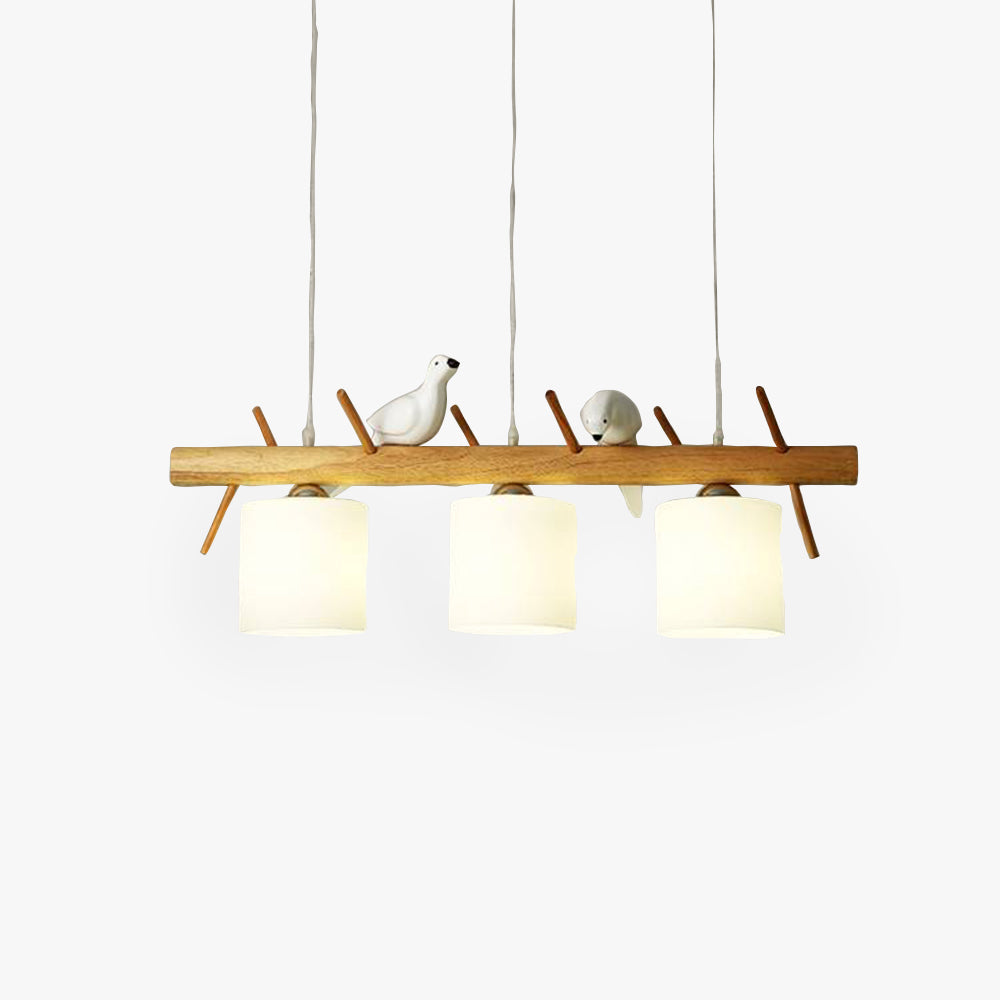 Ronevim Bird Pendant Light Wood, 2/3 Heads