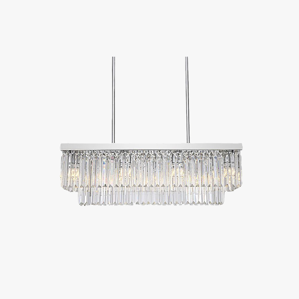 Wabesat Modern Art Deco LED Pendant Light, Crystal/Metal
